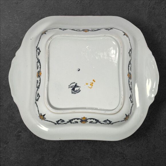 Ridgways “Classic” Gray & Mustard Scroll Covered Casserole Dish England RARE - Picture 6 of 14